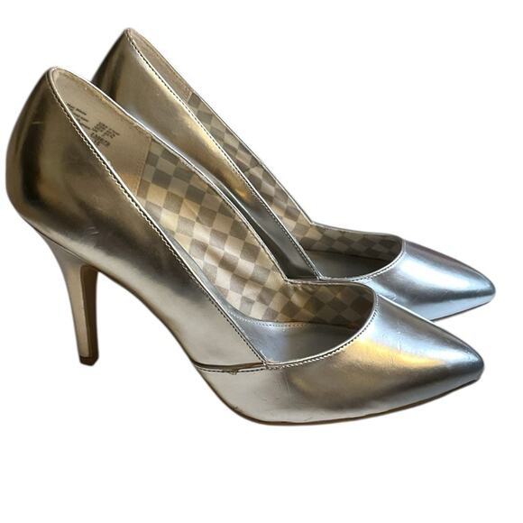 Christian Siriano Size 8.5W High Heels Pumps Shoes Metallic Silver Color - Picture 4 of 14